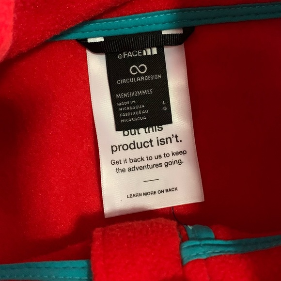 NWT The North Face M Alpine Polartec 200 ¼ Zip Fleece Pullover Fiery Red Large - Picture 10 of 14